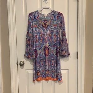 Paisley Dress with bell sleeves
